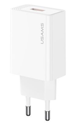 USAMS φορτιστής τοίχου CC324, USB, 18W, λευκός