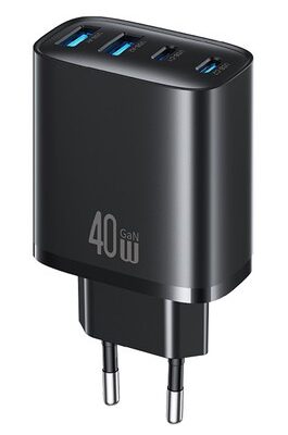 USAMS φορτιστής τοίχου CC330, 2x USB & 2x USB-C, 40W, GaN, μαύρος