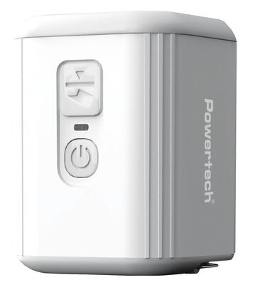 POWERTECH μίνι τρόμπα PT-1553 με φακό, 5W, επαναφορτιζόμενη, λευκή
