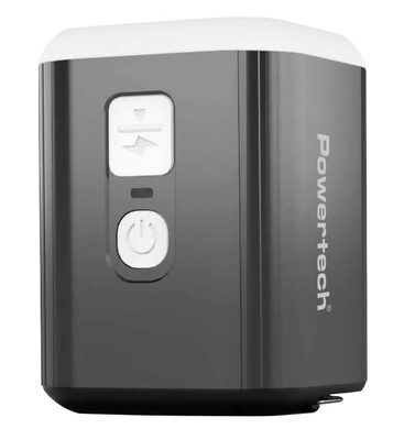 POWERTECH μίνι τρόμπα PT-1554 με φακό, 5W, επαναφορτιζόμενη, μαύρη