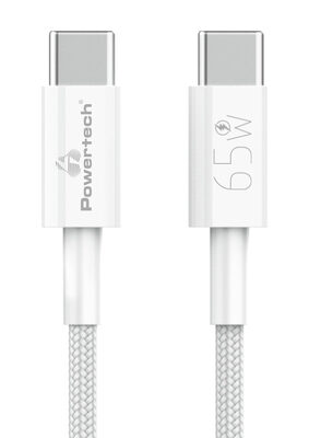POWERTECH καλώδιο USB-C PTR-0181, 65W, 480Mbps, 1m, λευκό