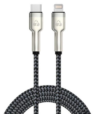 POWERTECH καλώδιο Lightning σε USB-C PTR-0200, PD 27W, 480Mbps, 1m, μαύρο/γκρι