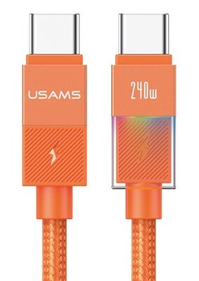 USAMS καλώδιο USB-C SJ775, 240W, 480Mbps, 1.2m, πορτοκαλί