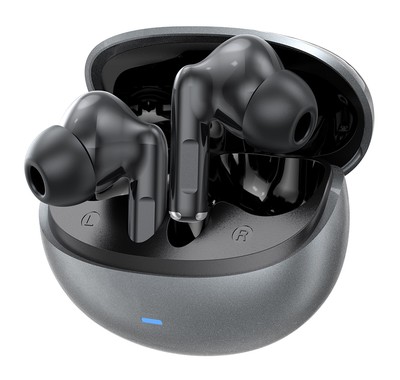 CELEBRAT earphones με θήκη φόρτισης W80, True Wireless, 13mm, 30/230mAh, γκρι