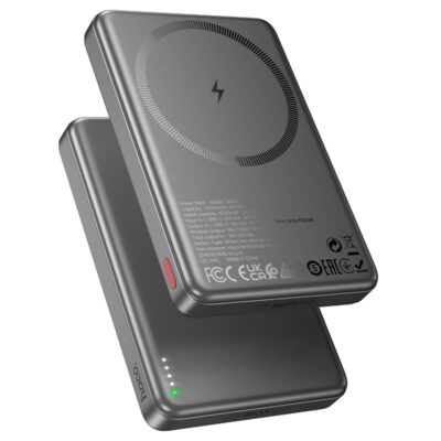 HOCO Q26A JOY POWERBANK, ΜΑΓΝΗΤΙΚΟ, 10.000MAH, ΓΚΡΙ