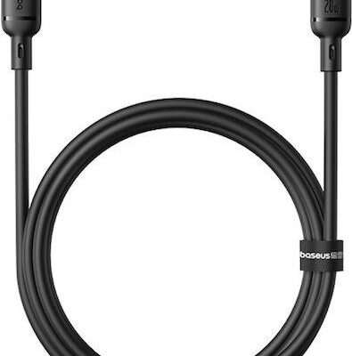 BASEUS SILKY SERIES, ΚΑΛΩΔΙΟ ΓΡΗΓΟΡΗΣ ΦΟΡΤΙΣΗΣ, TYPE-C ΣΕ LIGHTNING, 1m, 20W, ΜΑΥΡΟ