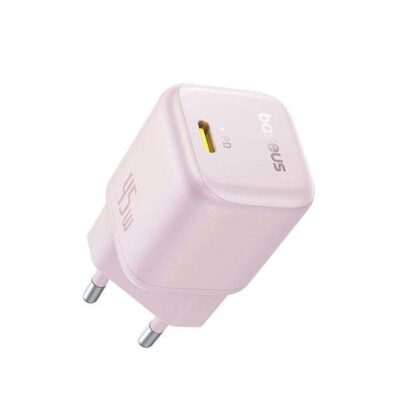 BASEUS PICOGO GAN, ΦΟΡΤΙΣΤΗΣ ΓΡΗΓΟΡΗΣ ΦΟΡΤΙΣΗΣ, ΘΥΡA TYPE-C, 45W, ΡΟΖ