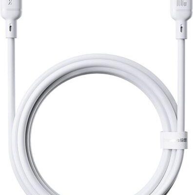 BASEUS SILKY SERIES, ΚΑΛΩΔΙΟ ΓΡΗΓΟΡΗΣ ΦΟΡΤΙΣΗΣ, TYPE-C ΣΕ TYPE-C, 100W, 2m, ΛΕΥΚΟ