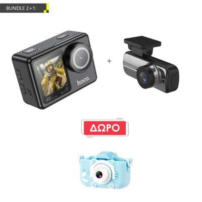 HOCO DV101 SPORT ΚΑΜΕΡΑ + XO XJ07, MINI ΚΑΜΕΡΑ ΚΑΤΑΓΡΑΦΗΣ ΔΩΡΟ XO XJ01 ΠΑΙΔΙΚΗ ΨΗΦΙΑΚΗ ΦΩΤΟΓΡΑΦΙΚΗ ΜΠΛΕ