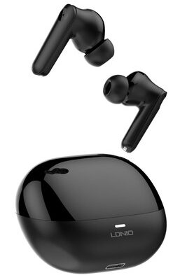 LDNIO earphones με θήκη φόρτισης T05, True Wireless, 13mm, 40/500mAh, μαύρα