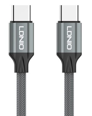 LDNIO καλώδιο USB-C iP-441c, 65W, 480Mbps, 1m, γκρι