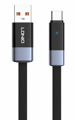 LDNIO καλώδιο USB-C σε USB LS242c, flat, 50W, 480Mbps, 2m, μαύρο