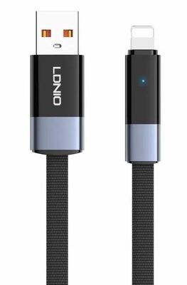 LDNIO καλώδιο Lightning σε USB LS242i, flat, 30W, 480Mbps, 2m, μαύρο