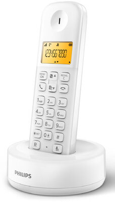 PHILIPS ασύρματο τηλέφωνο D1601W-34, με ελληνικό μενού, λευκό