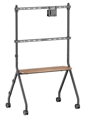 BRATECK βάση τηλεόρασης δαπέδου FS66-46F-01, 37-86", έως 80kg, με ράφι & ροδάκια