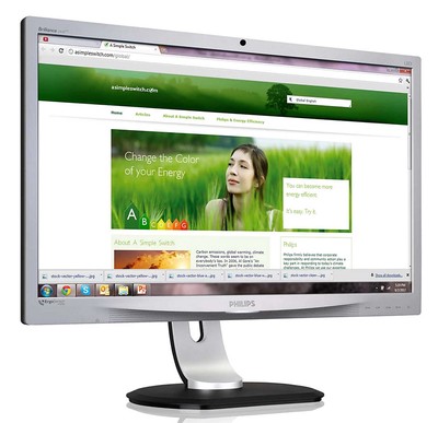PHILIPS used οθόνη 241P4LRYES LED, 24" 1920x1080, VGA/DVI/DisplayPort, Grade B
