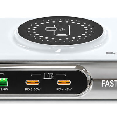 POWERTECH σταθμός φόρτισης PT-1624, 2x USB/2x USB-C/wireless, 72W, λευκός