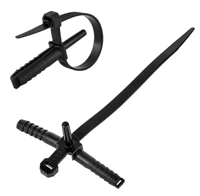 POWERTECH δεματικά καλωδίων με ούπα TIES-084, 7x150mm, μαύρα, 100τμχ