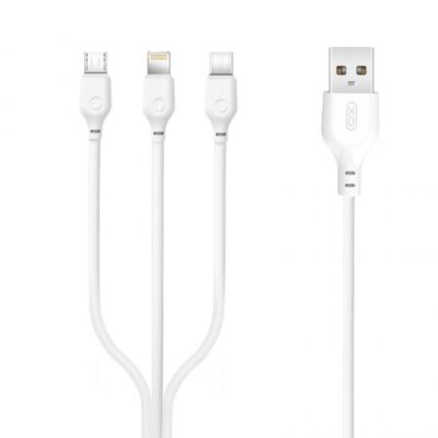 XO NB103 ΚΑΛΩΔΙΟ ΦΟΡΤΙΣΗΣ 2.0A 3 IN 1, ΛΕΥΚΟ