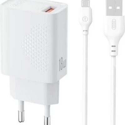 XO L159, ΦΟΡΤΙΣΤΗΣ, 1 ΘΥΡΑ, ΜΕ ΚΑΛΩΔΙΟ ΜICRO USB, 18W, ΛΕΥΚΟΣ