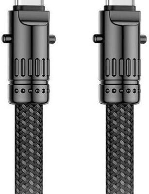 XO NB-Q288B, LANYARD BULLET, ΚΑΛΩΔΙΟ ΓΡΗΓΟΡΗΣ ΦΟΡΤΙΣΗΣ, TYPE-C ΣΕ TYPE-C, 60W, ΜΑΥΡΟ