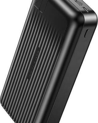 XO PB302, POWERBANK, ΜΕ LED ΟΘΟΝΗ, 20000mAh, ΜΑΥΡΟ