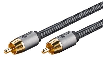 GOOBAY καλώδιο ήχου RCA σε RCA 65298, 5m, μαύρο/ασημί