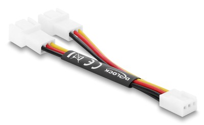 DELOCK καλώδιο 1x 3pin σε 2x 3pin 91429 για ανεμιστήρες, 10cm