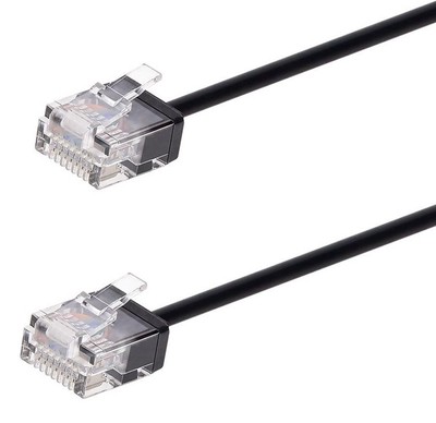 POWERTECH καλώδιο δικτύου CAB-N466, Cat 6A U/UTP, ultra slim, copper, 500MHz, 15m, μαύρο