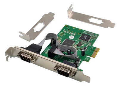 POWERTECH κάρτα επέκτασης PCIe σε 2x serial ST349, 921.6Kbps, SB16C1052PCI