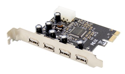 POWERTECH κάρτα επέκτασης PCIe σε 4x USB 2.0 ST622, 480Mbps, ASIX MCS9990