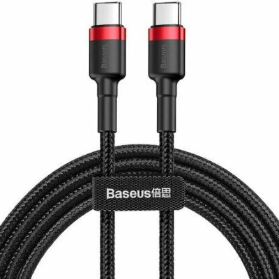 BASEUS CAFULE ΚΑΛΩΔΙΟ ΦΟΡΤΙΣΗΣ, PD 2.0 TYPE-C, 3A, 60W, 1M, ΚΟΚΚΙΝΟ, ΜΑΥΡΟ