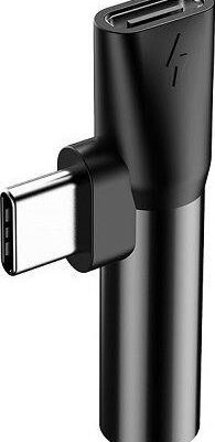 BASEUS L41, ΑΝΤΑΠΤΟΡΑΣ, TYPE-C ΣΕ TYPE-C + 3.5mm ΘΥΛΗΚΟ, ΜΑΥΡΟ