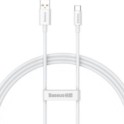 BASEUS SUPERIOR SERIES, ΚΑΛΩΔΙΟ ΓΡΗΓΟΡΗΣ ΦΟΡΤΙΣΗΣ, TYPE-C, 100W, 1M, ΛΕΥΚΟ
