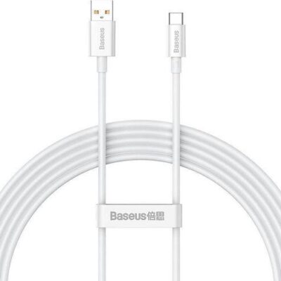 BASEUS SUPERIOR SERIES, ΚΑΛΩΔΙΟ ΓΡΗΓΟΡΗΣ ΦΟΡΤΙΣΗΣ, TYPE-C, 100W, 2M, ΛΕΥΚΟ