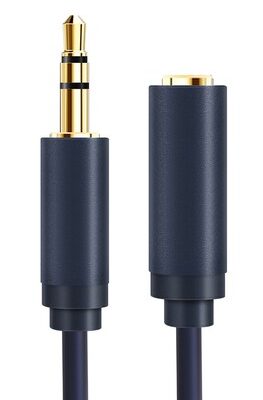CABLETIME καλώδιο προέκτασης ήχου 3.5mm CT-AV302-H11G, gold plated, 5m, μπλε