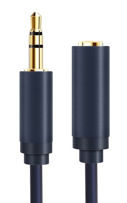 CABLETIME καλώδιο προέκτασης ήχου 3.5mm CT-AV302-H11G, gold plated, 5m, μπλε