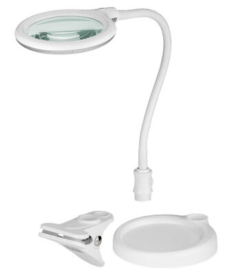 GOOBAY μεγεθυντικός φακός 60359 με κλιπ & βάση, LED, 3 διόπτρες, λευκός