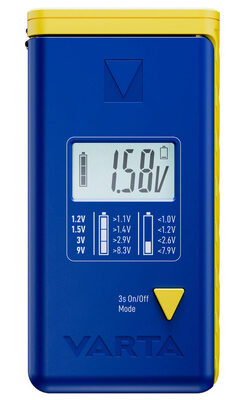 VARTA ψηφιακό tester μπαταρίας 75305 για 9V/AAA//AA/C/D/button cells