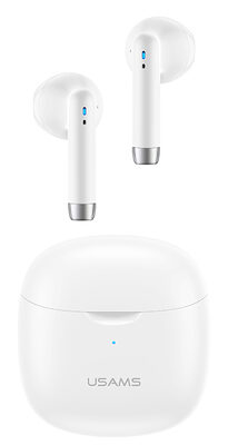 USAMS earphones IA04 με θήκη φόρτισης, True Wireless, Φ13mm, λευκά