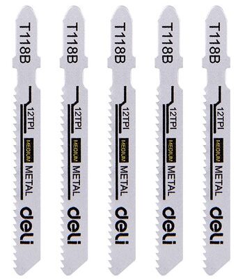 DELI σετ λάμες σέγας DH-QJT012-E4 για μέταλλο, T118B, 5τμχ