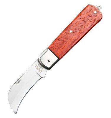 DELI σουγιάς DL0060 με ξύλινη λαβή, πτυσσόμενος, 200mm, καφέ