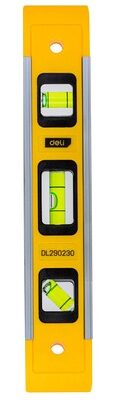 DELI αλφάδι DL290230 με 3 μάτια, πλαστικό, μαγνητικό, 23cm