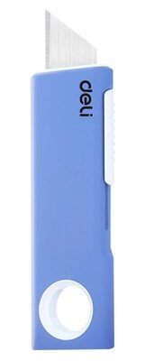 DELI κοπίδι DL408C, άμεσο άνοιγμα/επαναφορά, πλαστικό, 19mm, μπλε
