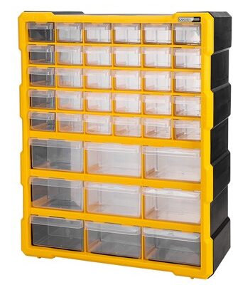 DELI ταμπακιέρα DL432039, 39 θέσεων, 38x16x47.5cm, πλαστική, κίτρινη/μαύρη