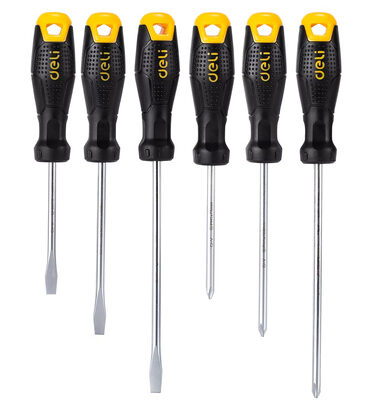 DELI σετ κατσαβίδια DL620006, 3x ίσια & 3x σταυρωτά, μαγνητικά, 6τμχ