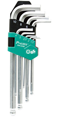 PROSKIT σετ κλειδιά Allen HW-229B σε σχήμα L, 9τμχ