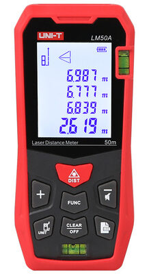 UNI-T laser μετρητής απόστασης LM50A, m/ft/in, 50m
