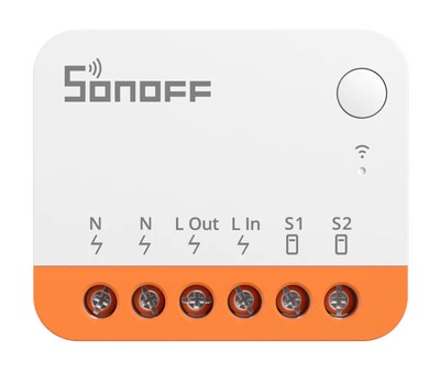 SONOFF smart διακόπτης MINIR4, 2 κανάλια, WiFi, 10A, λευκός