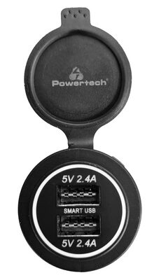 POWERTECH πρίζα USB για σκάφη & οχήματα PTL-003, 2x USB, 24W, IP65